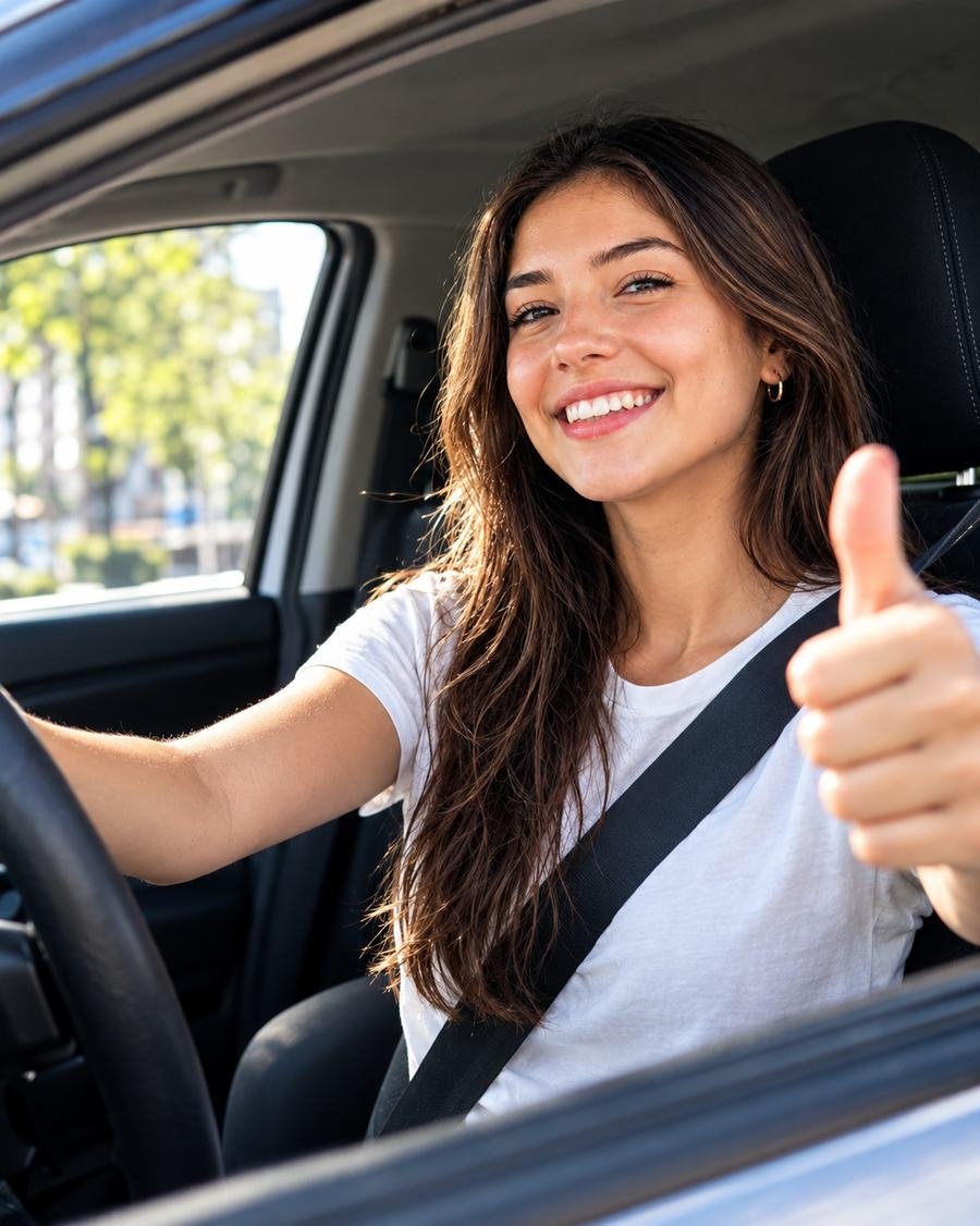 Alumno manejando el auto